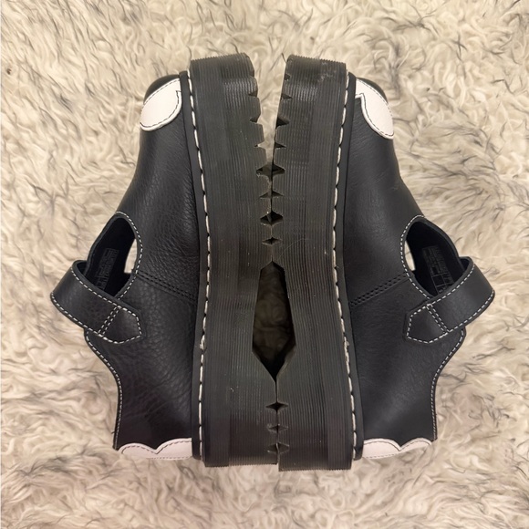 Dr. Martens ‘Bethan’ Pisa Leather Platform Mary Janes - Black + Optical White - Picture 4 of 7